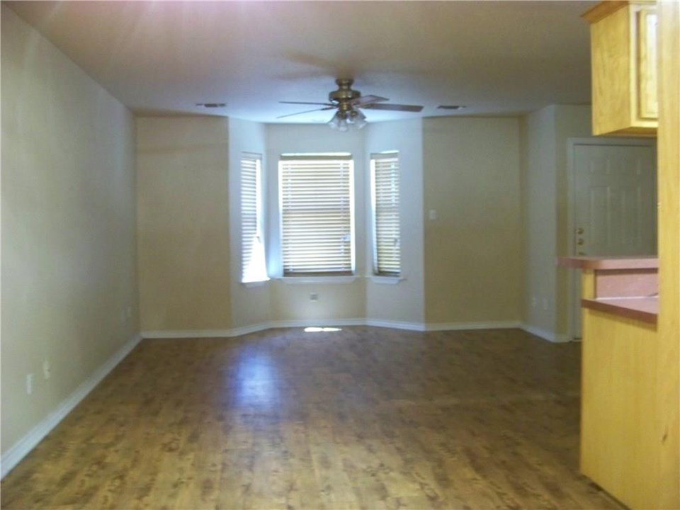 comfortable living room with bay window