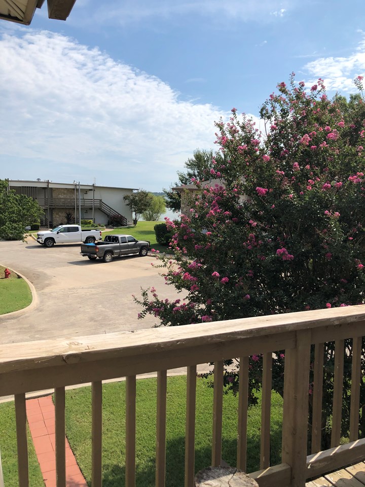 nice deck the deck has lake and pool views and can be accessed from both the living room and master bedroom.